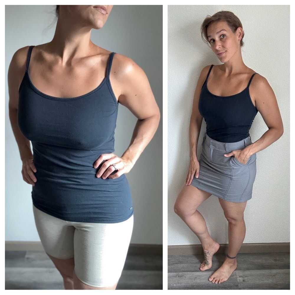 Abercrombie & Fitch Long Tank Navy XS Stretchy Retro